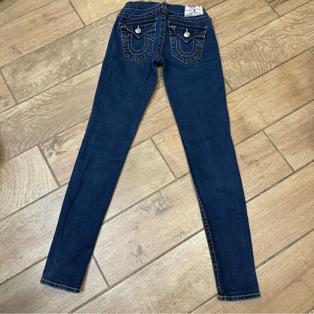 True Religion Jeans Women's Size 25 Skinny Ultra Low Rise USA World Tour - Picture 2 of 12